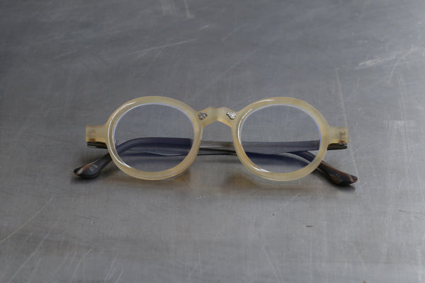 Rigards Natural Buffalo Horn Wire Cut Silver Inlaid High Degree Handmade Glasses RG0130SE Series Collection RG-RG0130SE-HUPO Amber